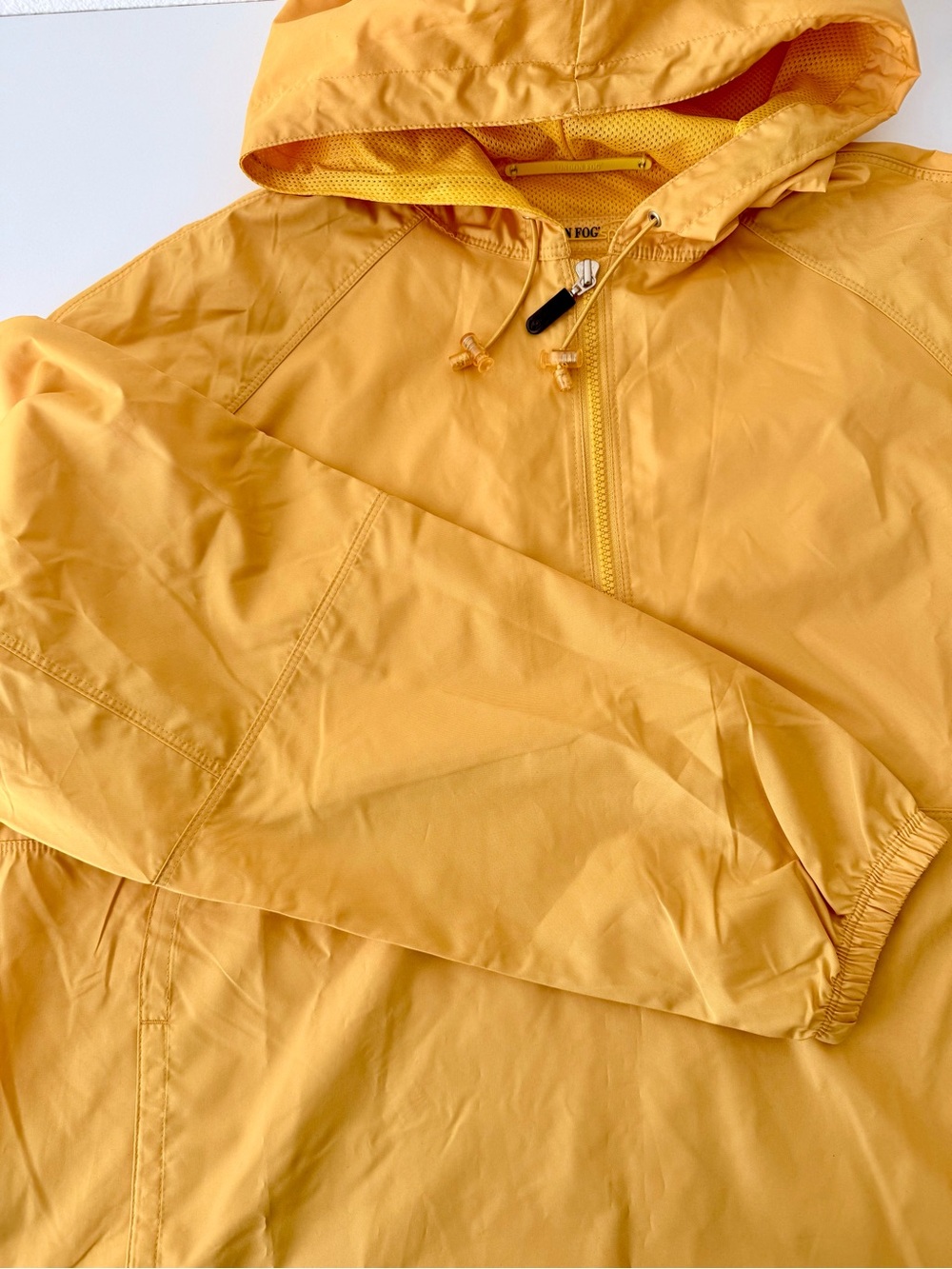 Vintage 90’s London Fog Yellow Hooded Anorak Rain Jacket Windbreaker Men’s XL - Picture 7 of 14